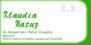 klaudia matuz business card